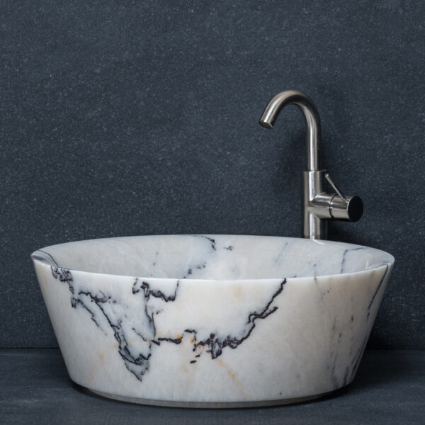 Lavabo rotondo in marmo “Simple Lilac”
