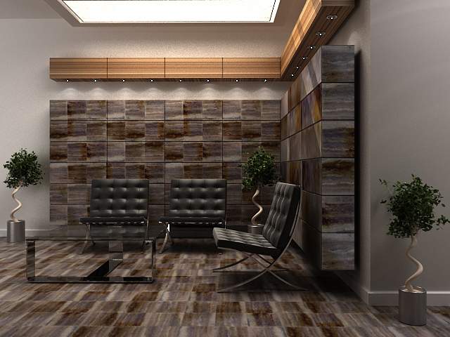 Lobby Hotel Siena: pavimenti e rivestimenti in travertino scuro controfalda