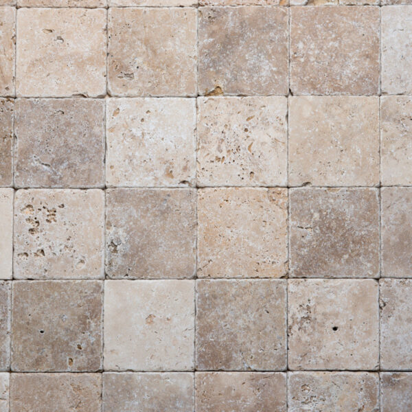 Mattonelle in travertino “10,0×10,0 PDR068 Avana Mix” Ciottolo