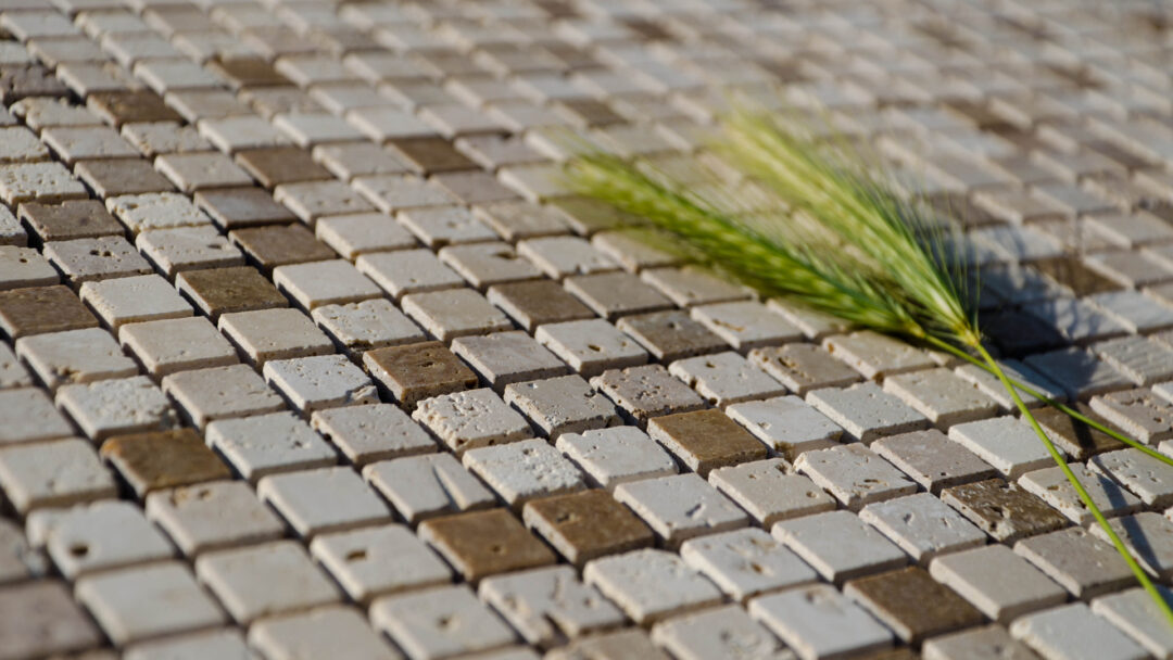 Mosaico in travertino 1,5x1,5 Tuscany Mix Levigato