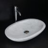 Oval sink in White marble