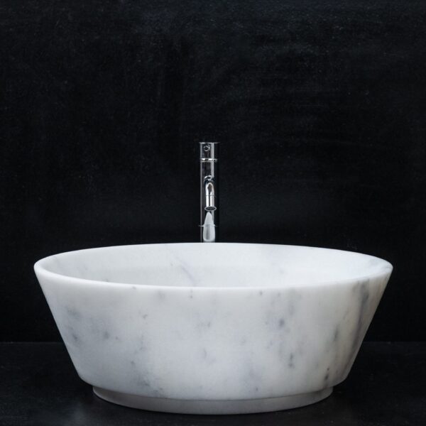 Lavabo tondo in marmo bianco “Simple CT”