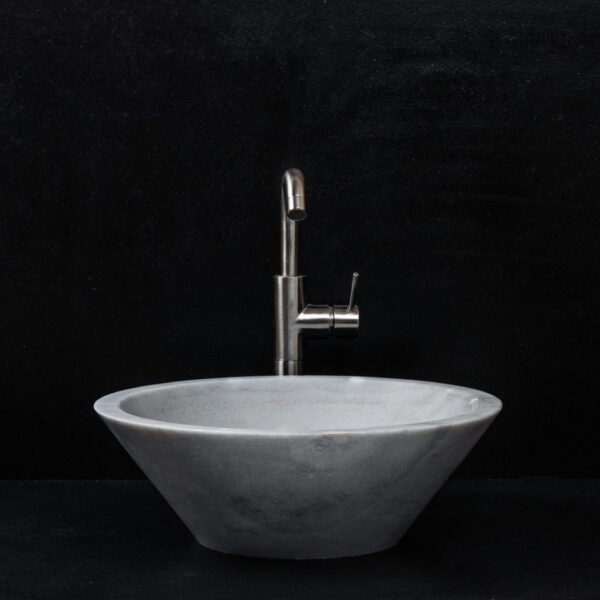 Lavabo piccolo tondo in marmo  “Talla Grey”