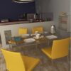 Pavimento di una cucina realizzato in travertino Zebra Chiara - Pietre di Rapolano