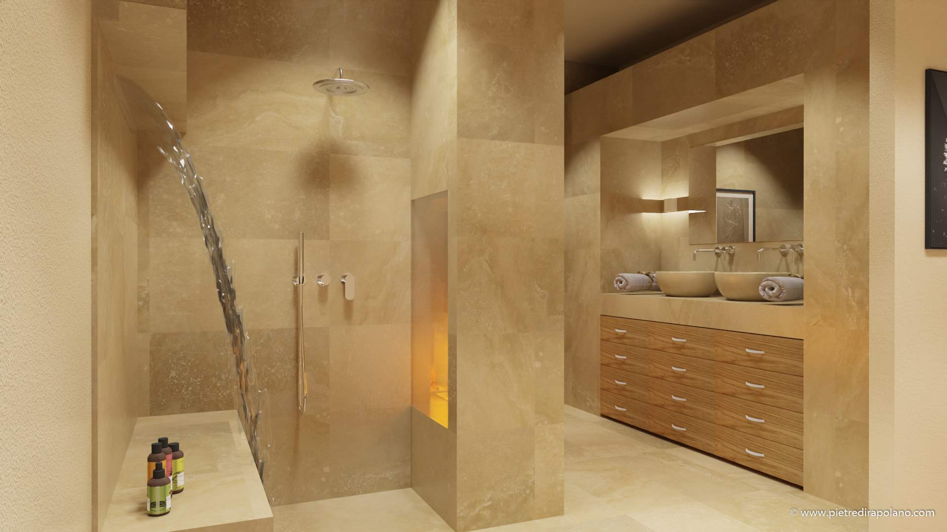 Bagno camino pdr travertino light blend