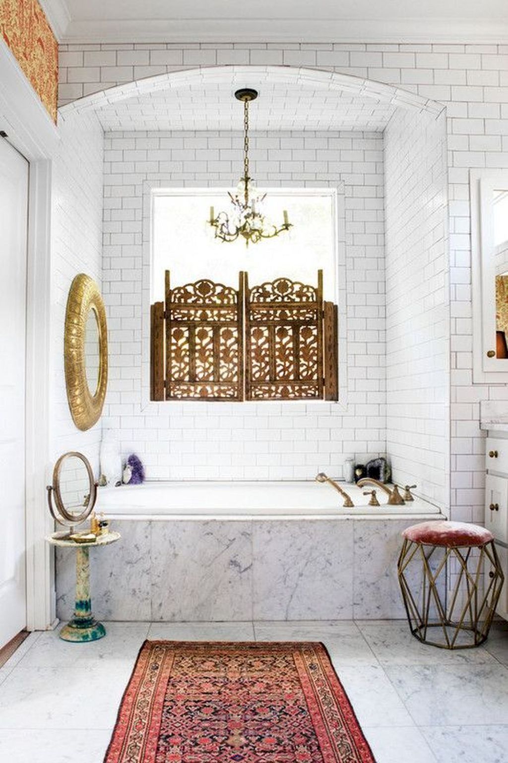 Boho marble bathroom