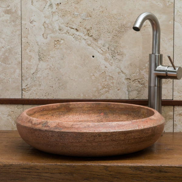 Essential v lavabo da appoggio travertino rosso x Essential v lavabo da appoggio travertino rosso x