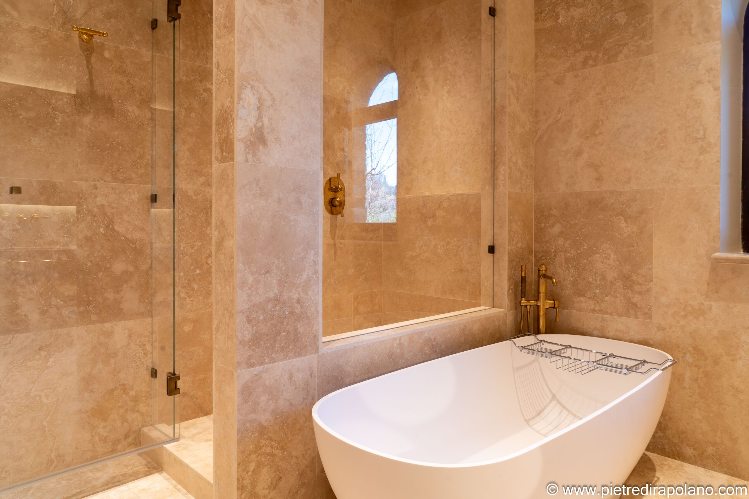 PDR067 travertino LIGHT BLEND Moderno (Bagno Vasca)